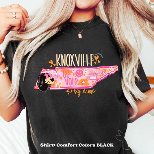 KNOXVILLE Preppy State Glitter DTF Transfer