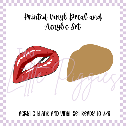 Printed Vinyl and Acrylic Set - Lucky You - Lips