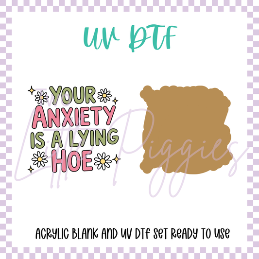 UV DTF -  Acrylic Blank and Decal - 2 inch - Lying Hoe