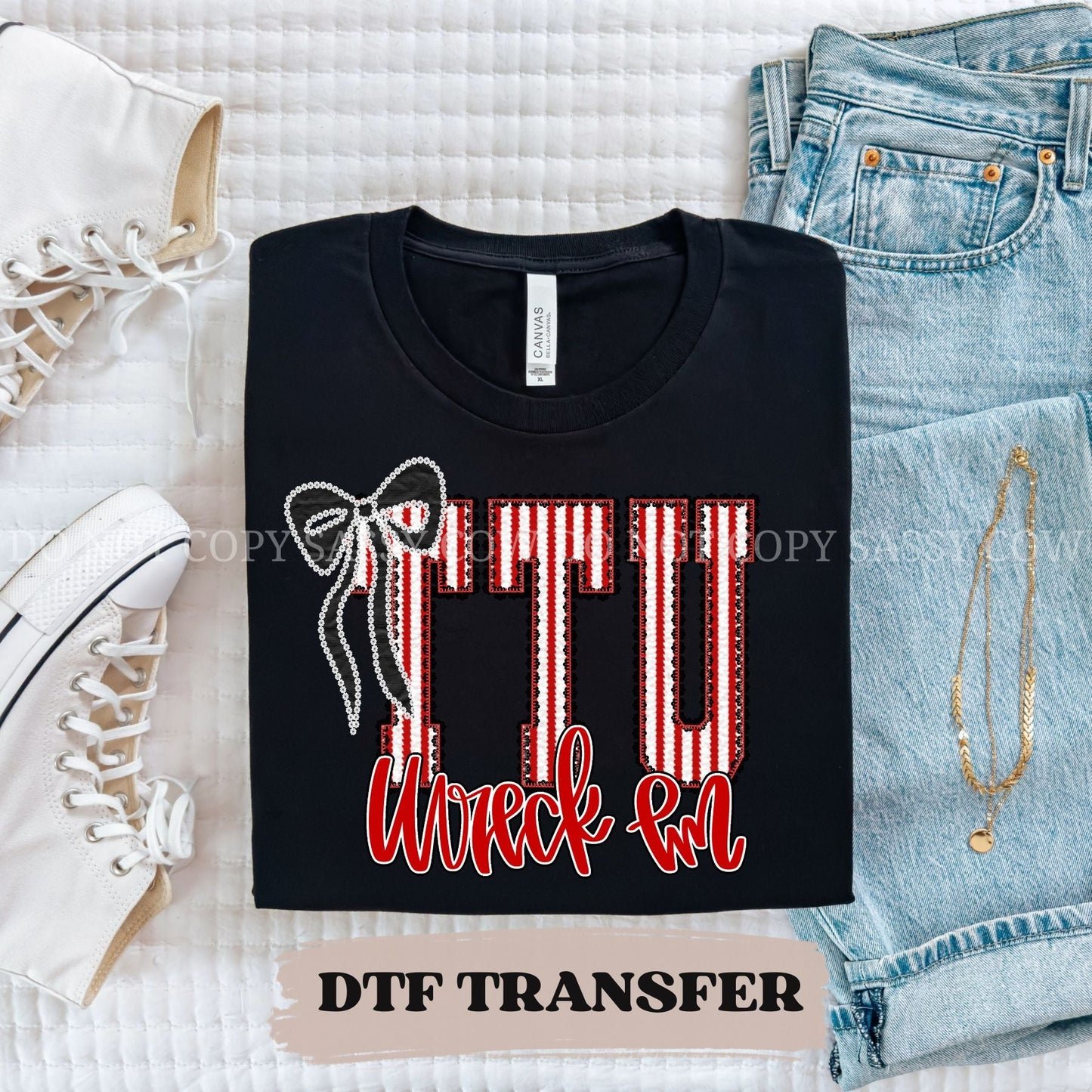 TTU WRECK 'EM SEERSUCKER - DTF TRANSFER 065