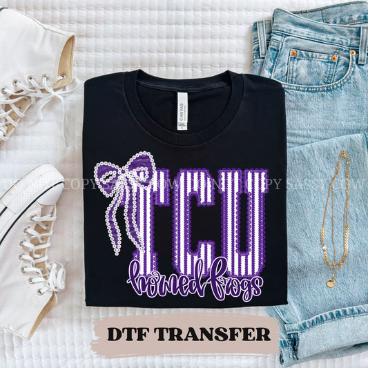 TCU HORNED FROGS SEERSUCKER - DTF TRANSFER 066