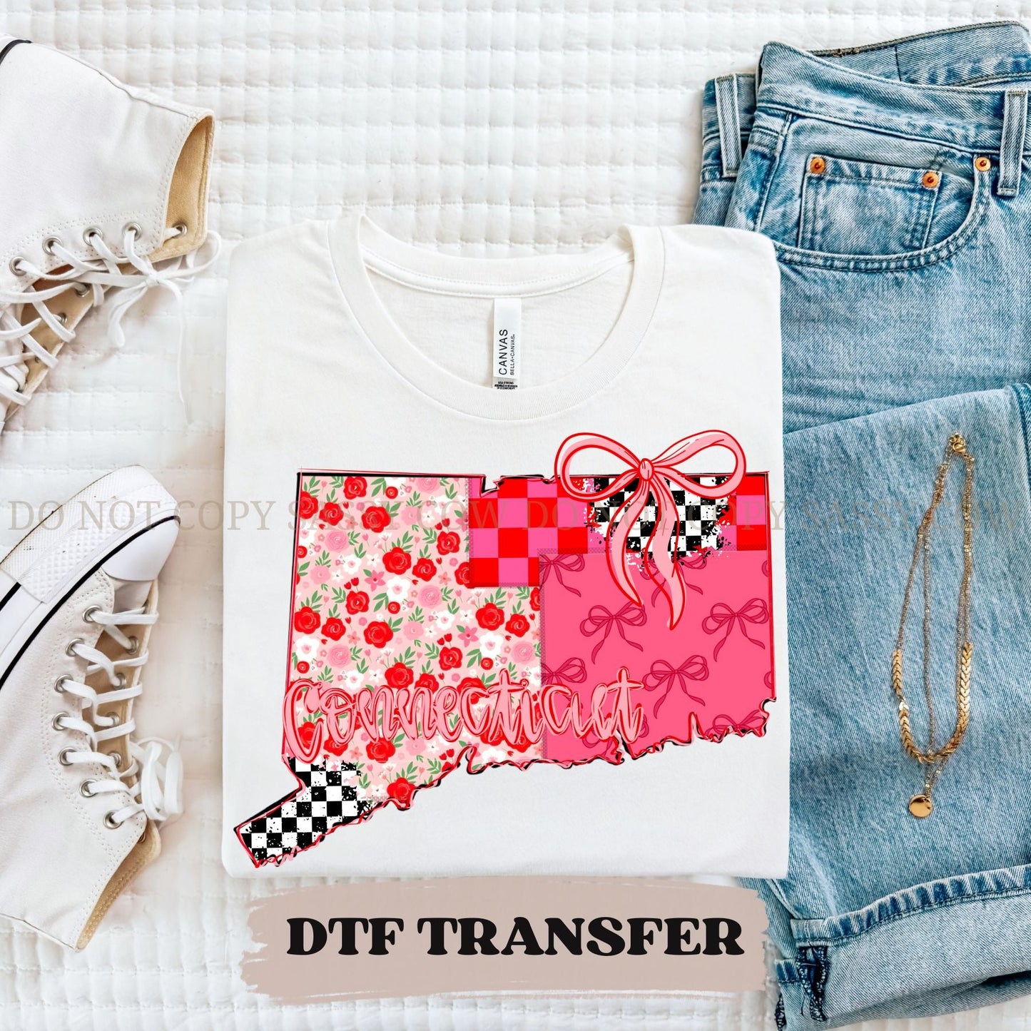 CONNECTICUT GIRLY STATE - DTF TRANSFER 077