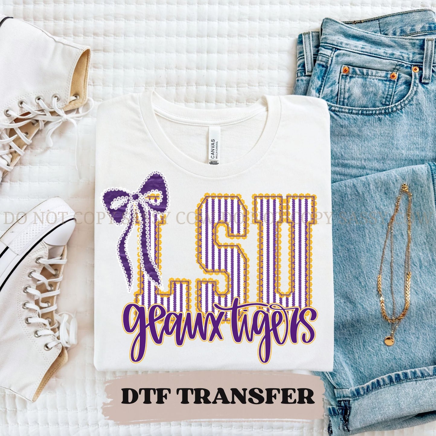 LSU TIGERS SEERSUCKER - DTF TRANSFER 049