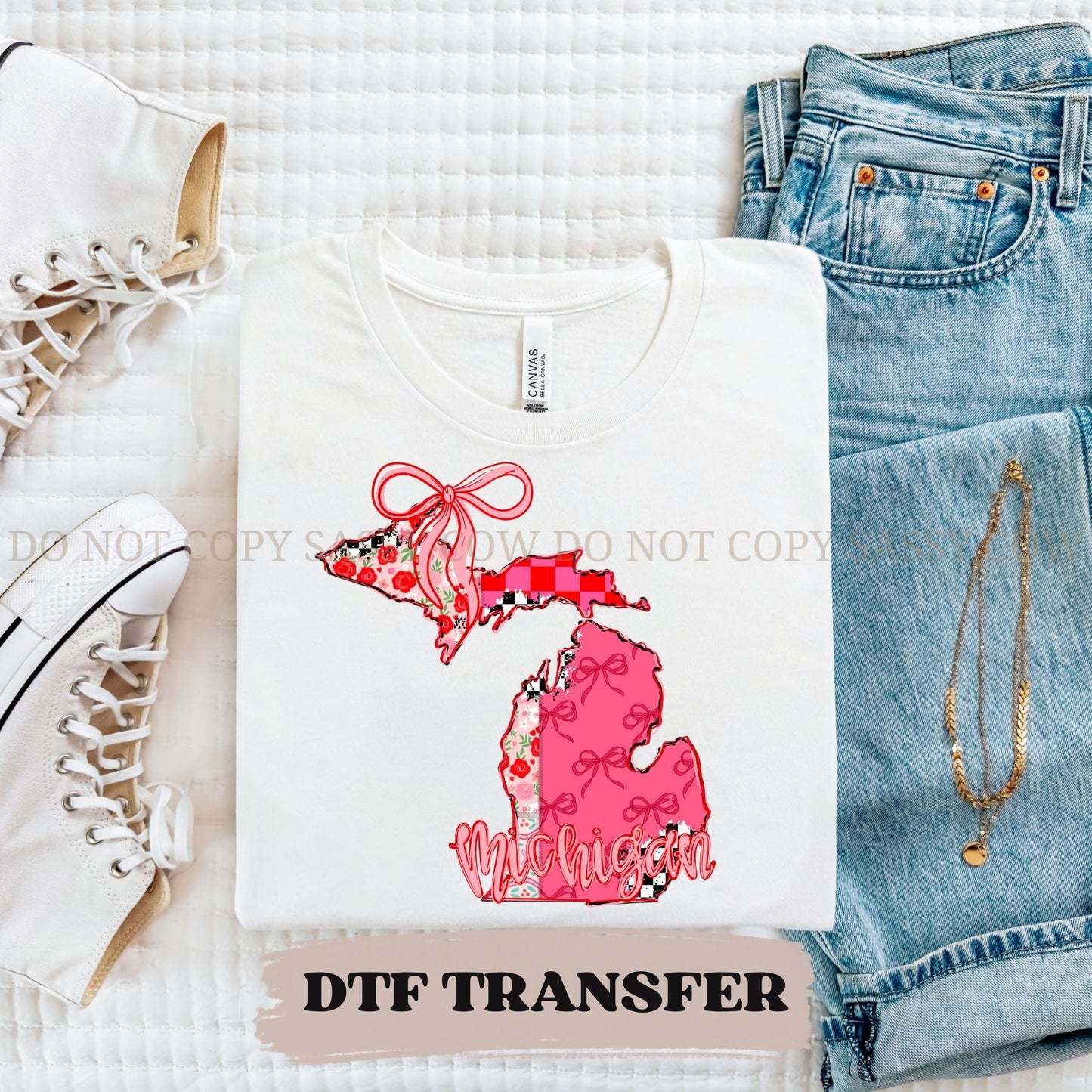 MICHIGAN GIRLY STATE - DTF TRANSFER 088