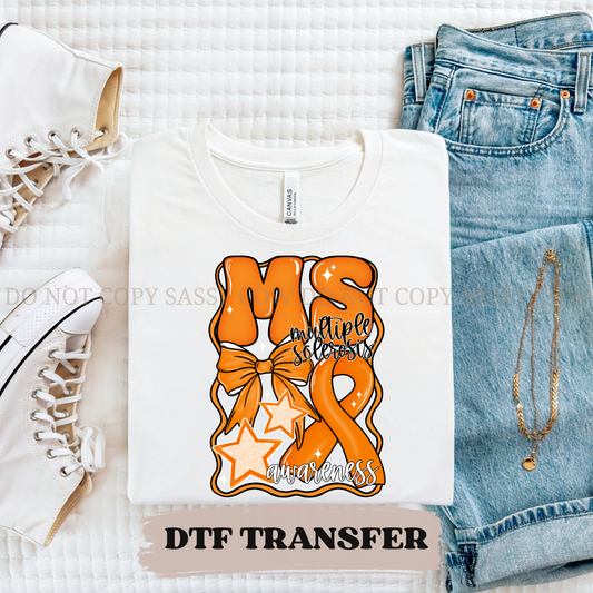 MULTIPLE SCLEROSIS AWARENESS- DTF TRANSFER 0205