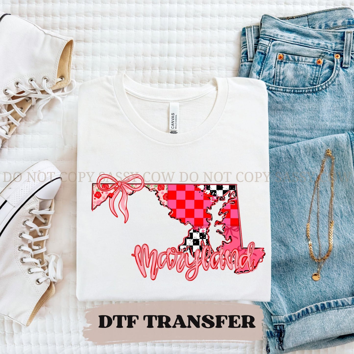 MARYLAND GIRLY STATE - DTF TRANSFER 086
