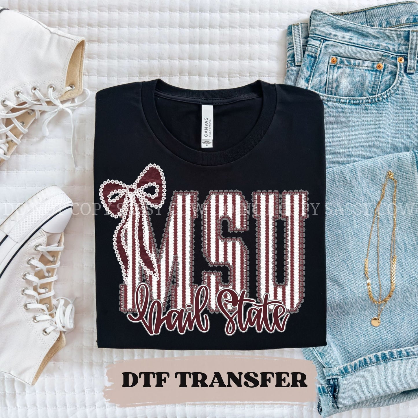 MSU HAIL STATE SEERSUCKER - DTF TRANSFER 052