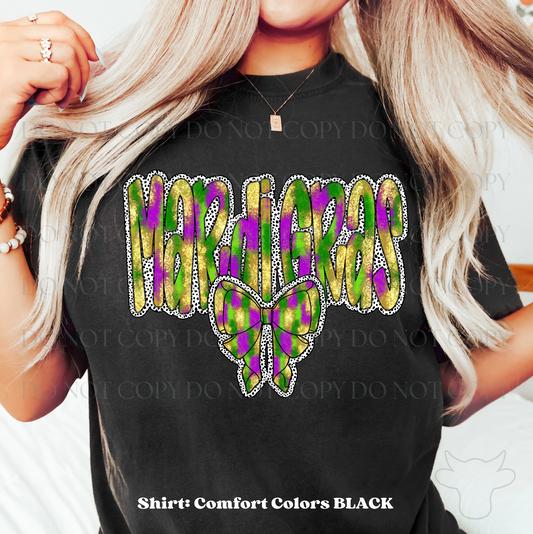 BOW MARDI GRAS DTF Transfer