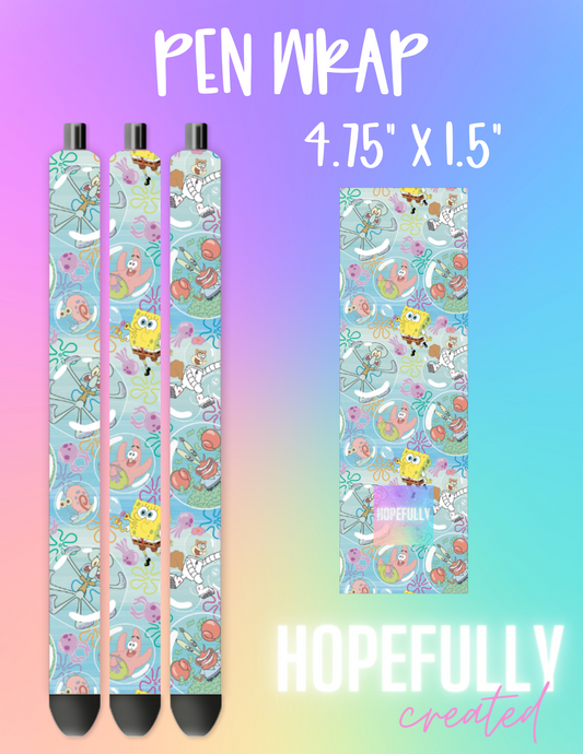 Ocean Friends Bubbles Pen Wrap-102 VIP