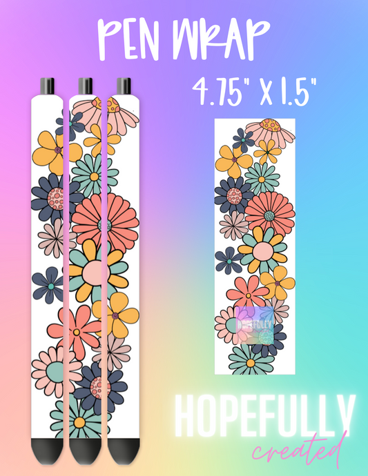 Retro Flowers Pen Wrap-149