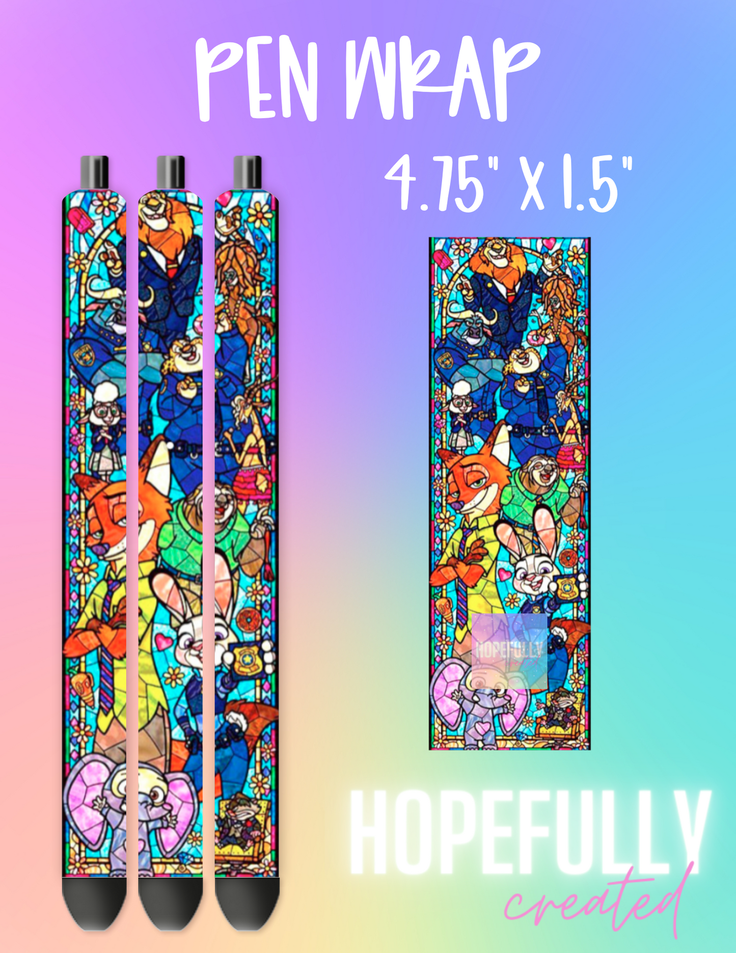 Zoo Stained Glass Pen Wrap-159 VIP