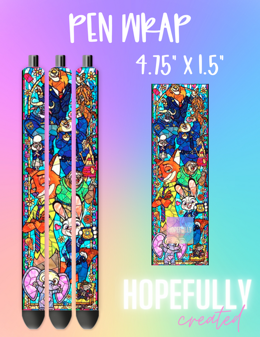 Zoo Stained Glass Pen Wrap-159 VIP