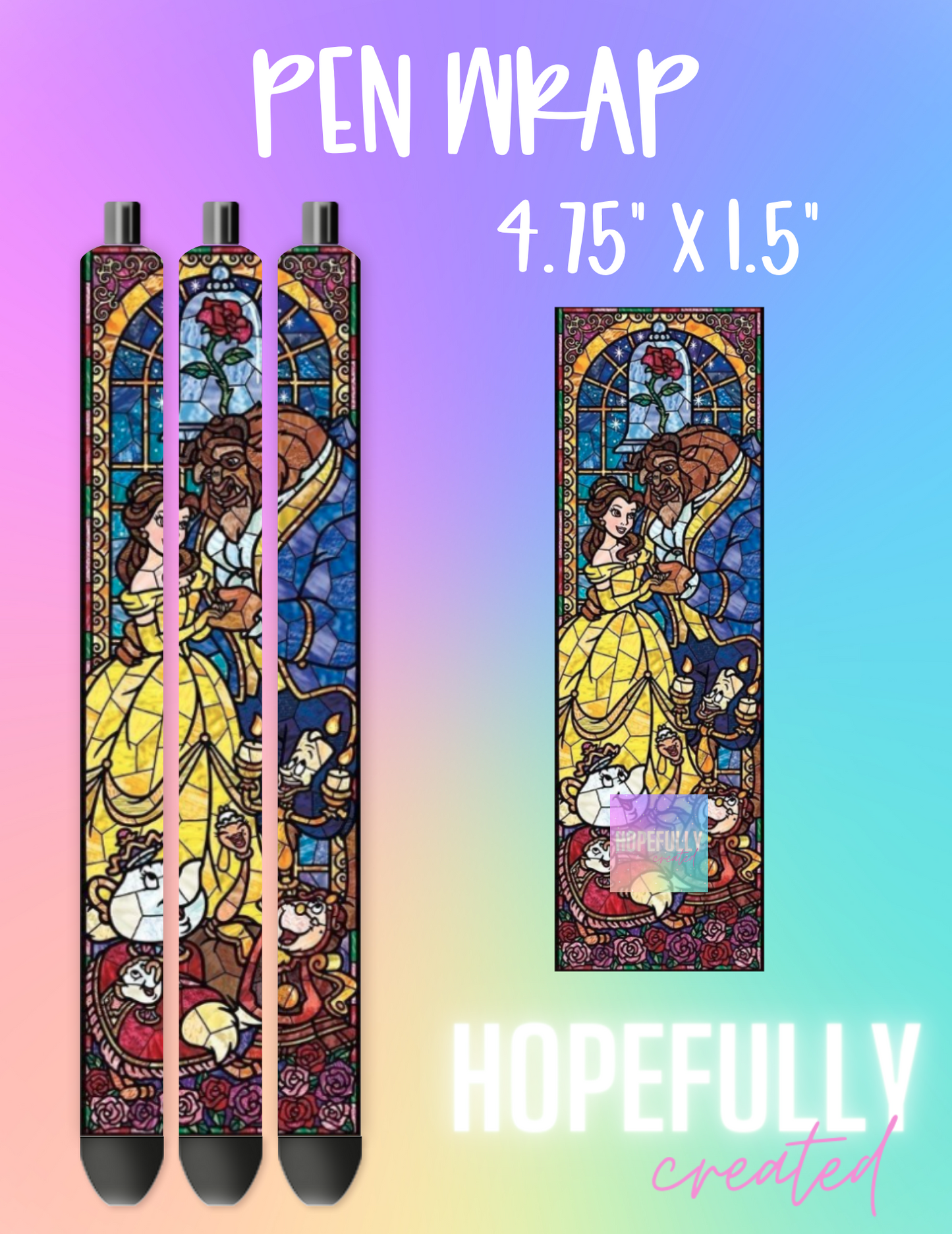 Princess and Beast Stained Glass Light Pen Wrap-163 VIP