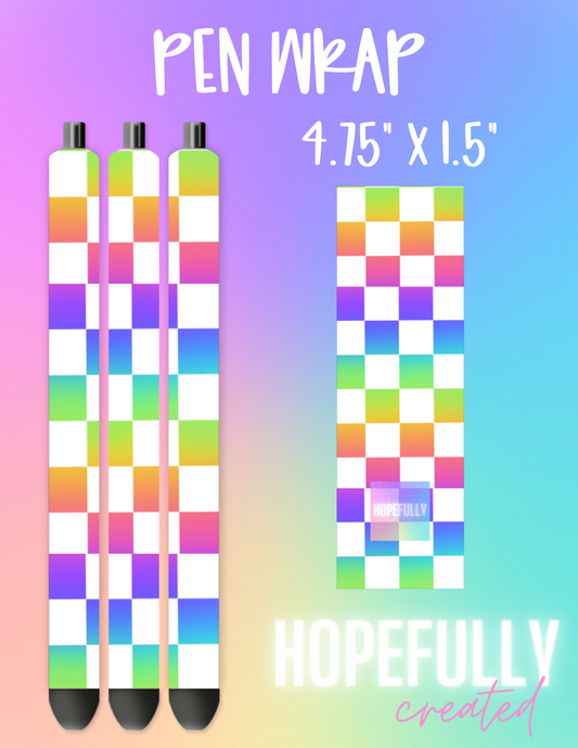 Rainbow Checker White Pen Wrap-186