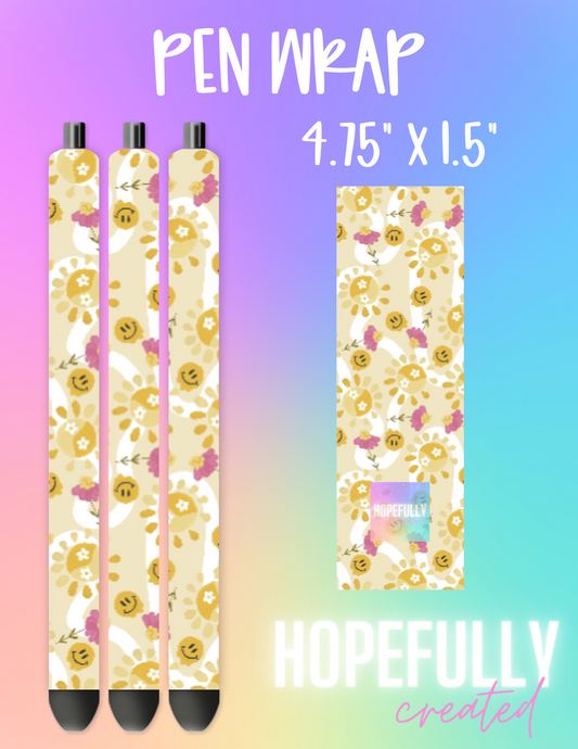 Floral Smiley Pen Wrap-235