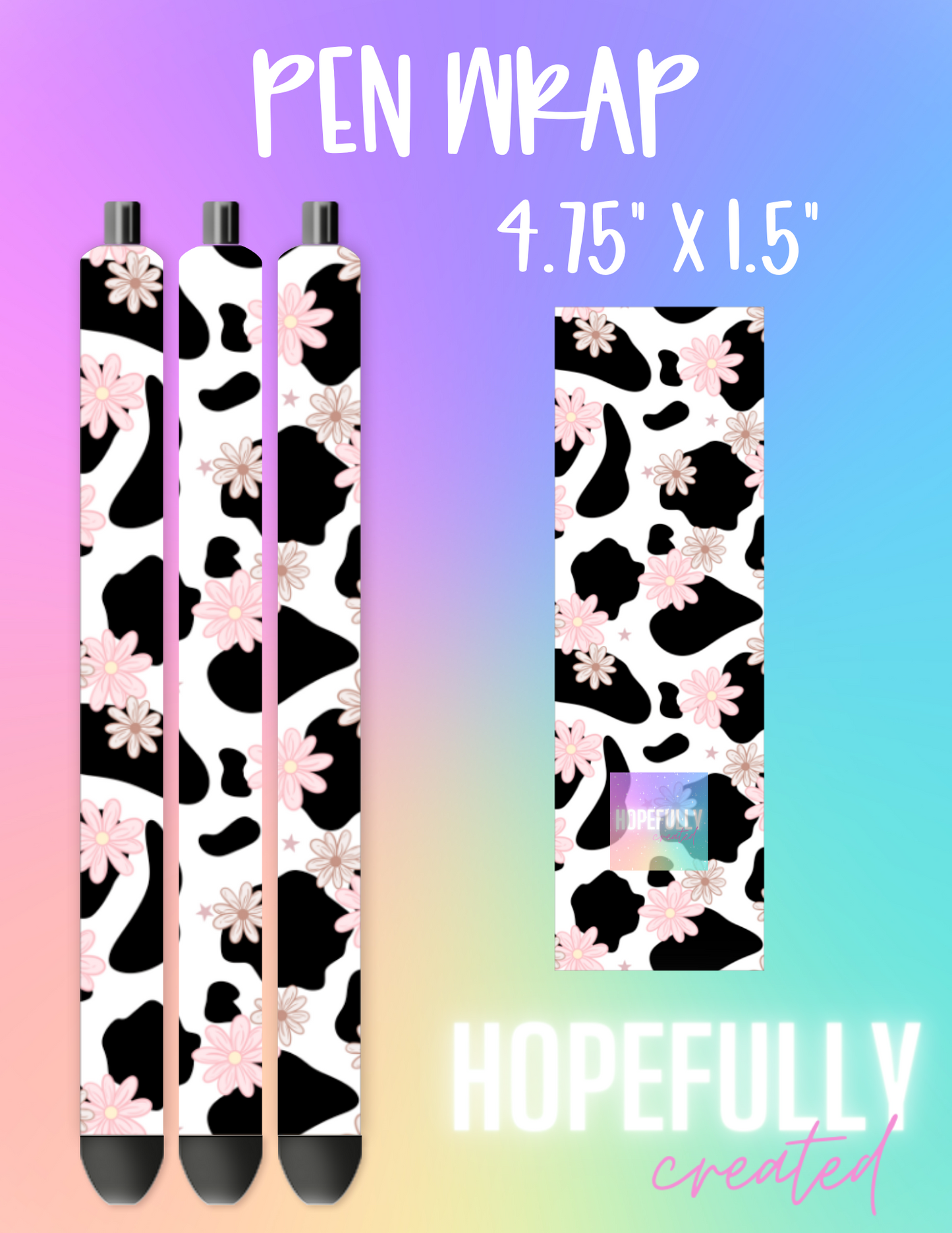 Floral Black Cow Pen Wrap-69