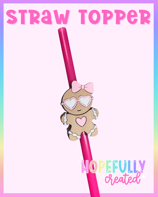 Gingerbread Girl Straw Topper
