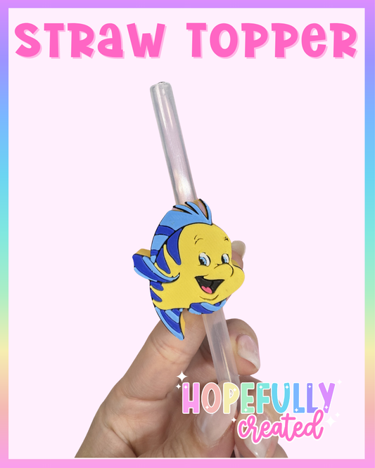 Yellow Fish Straw Topper