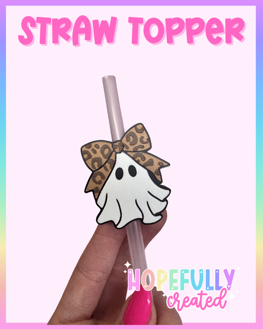 Leopard Ghost Straw Topper
