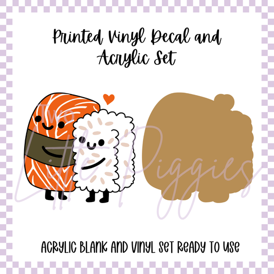 Printed Vinyl and Acrylic Set - Sushi Love