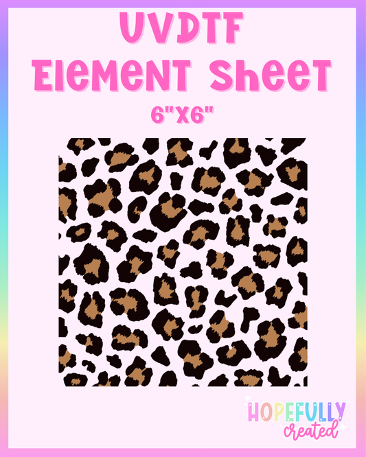 Leopard (6"x6") UVDTF Element Sheet
