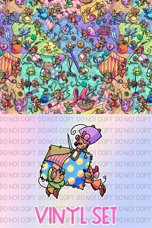 Sewing Mice Vinyl Set