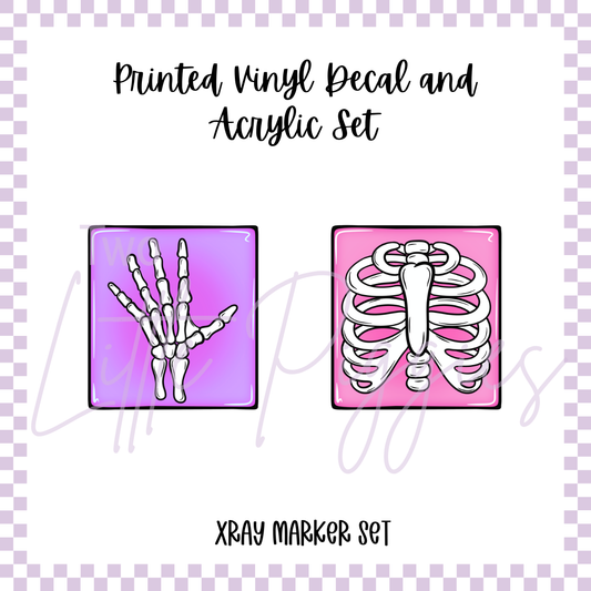 Printed Vinyl and Acrylic Xray Marker Set - Bones