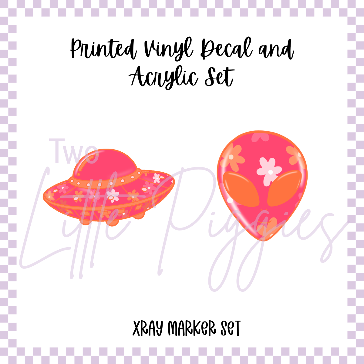 Printed Vinyl and Acrylic Xray Marker Set - Floral Alien