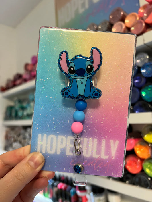 Stitch Badge Reel with Beads