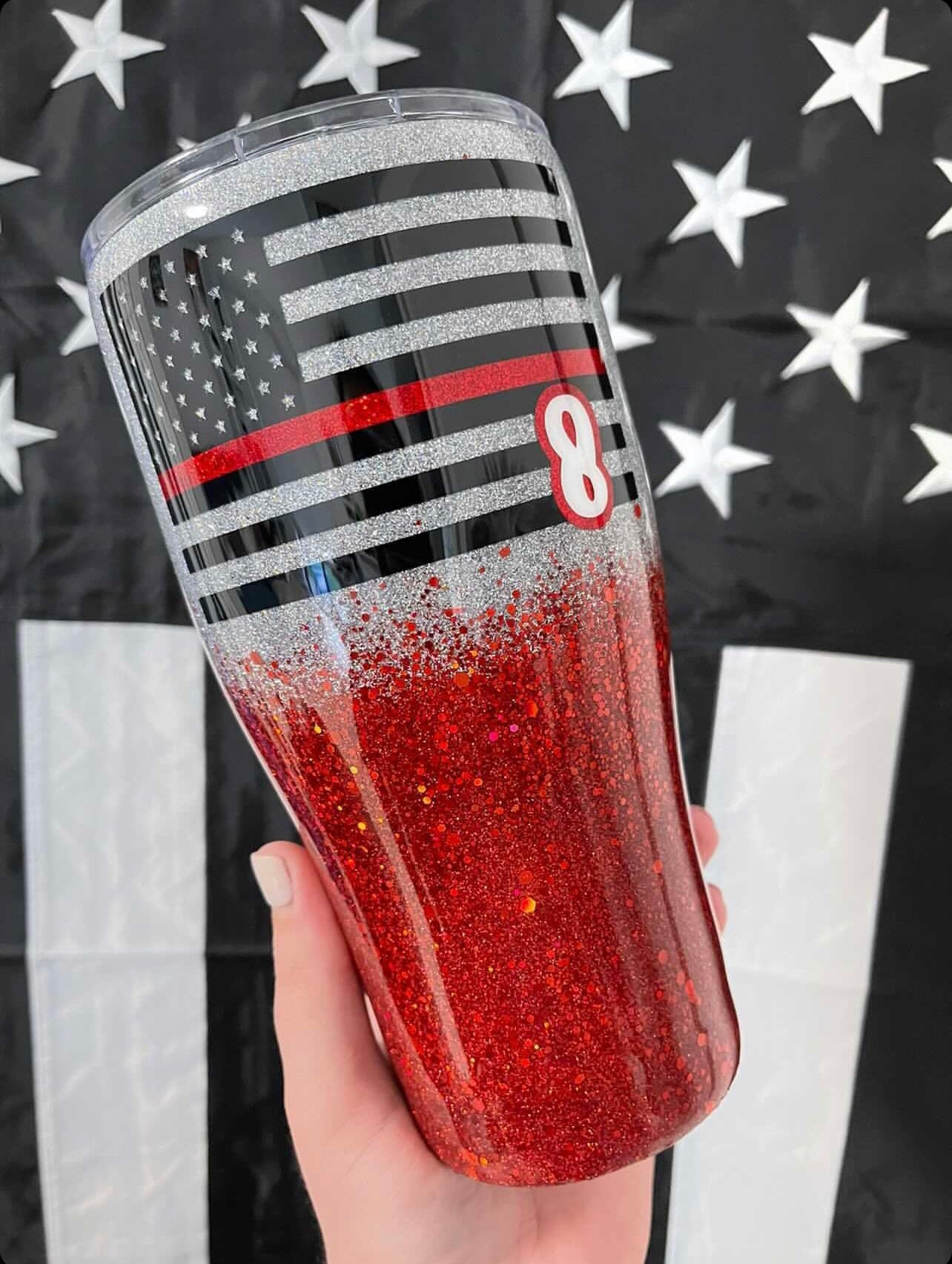 Thin Red Line Tumbler (Silver/Blue)