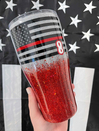 Thin Red Line Tumbler (Silver/Blue)