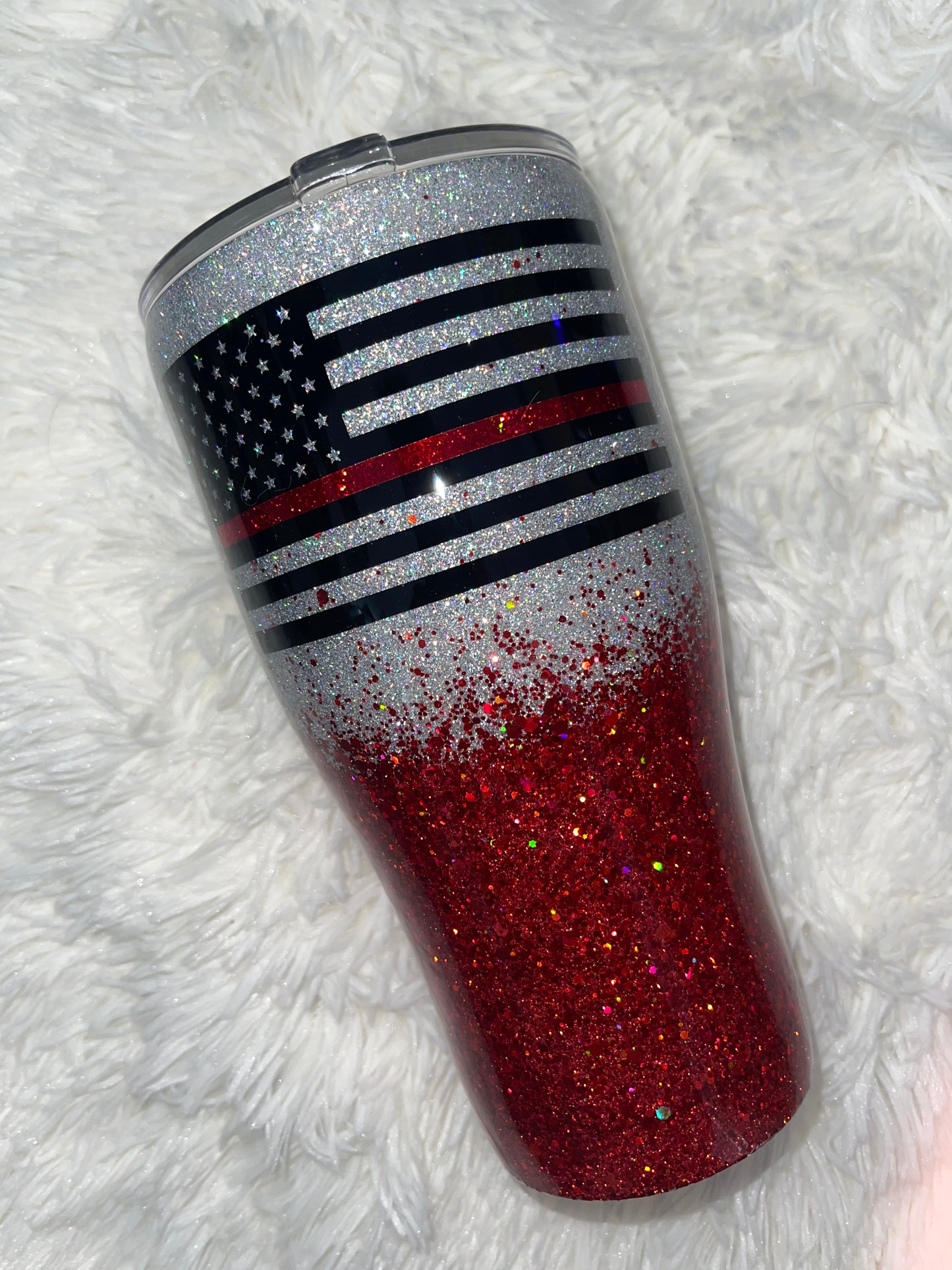 Thin Red Line Tumbler (Silver/Blue)