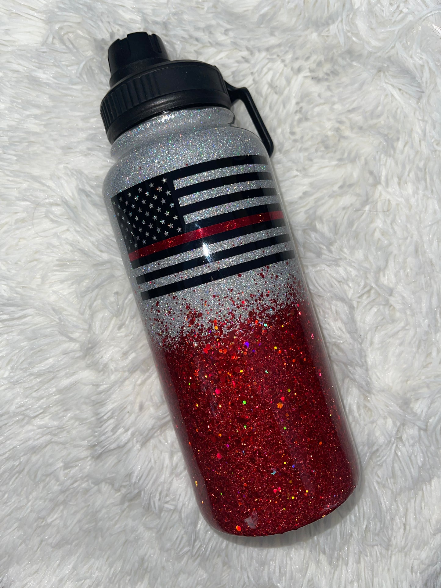 Thin Red Line Tumbler (Silver/Blue)