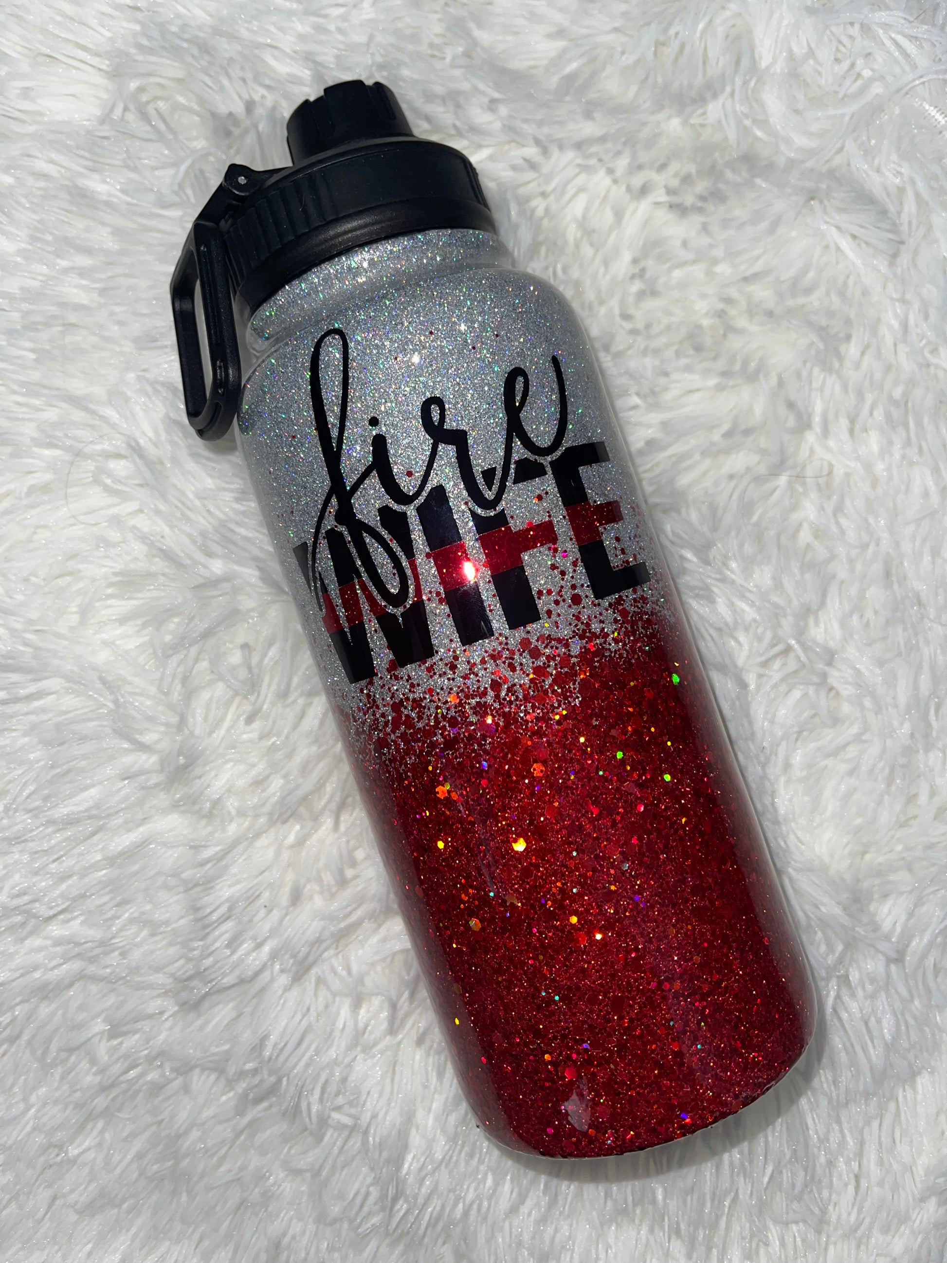 Thin Red Line Tumbler (Silver/Blue) – Hopefully Created